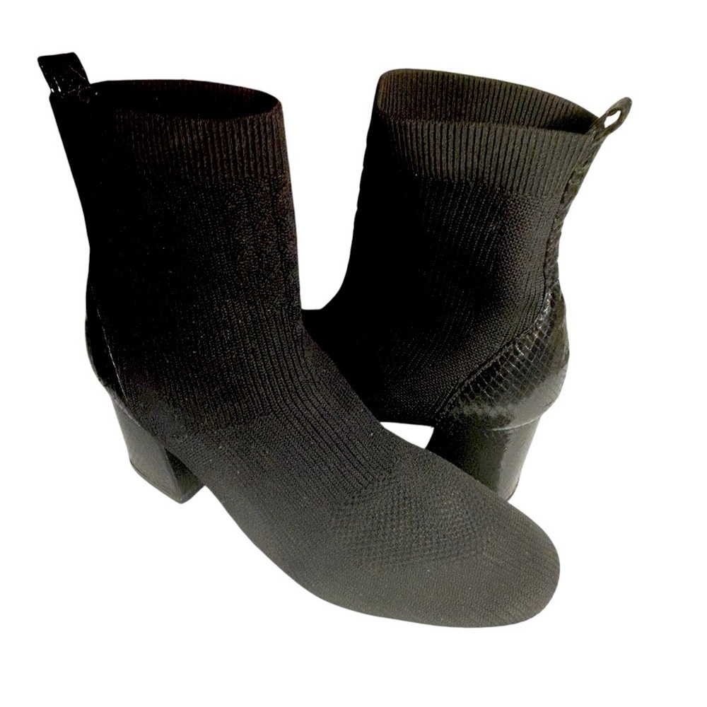 JANE AND THE SHOE Womens Black Cherry Round Toe Block Heel Slip On Booties 8